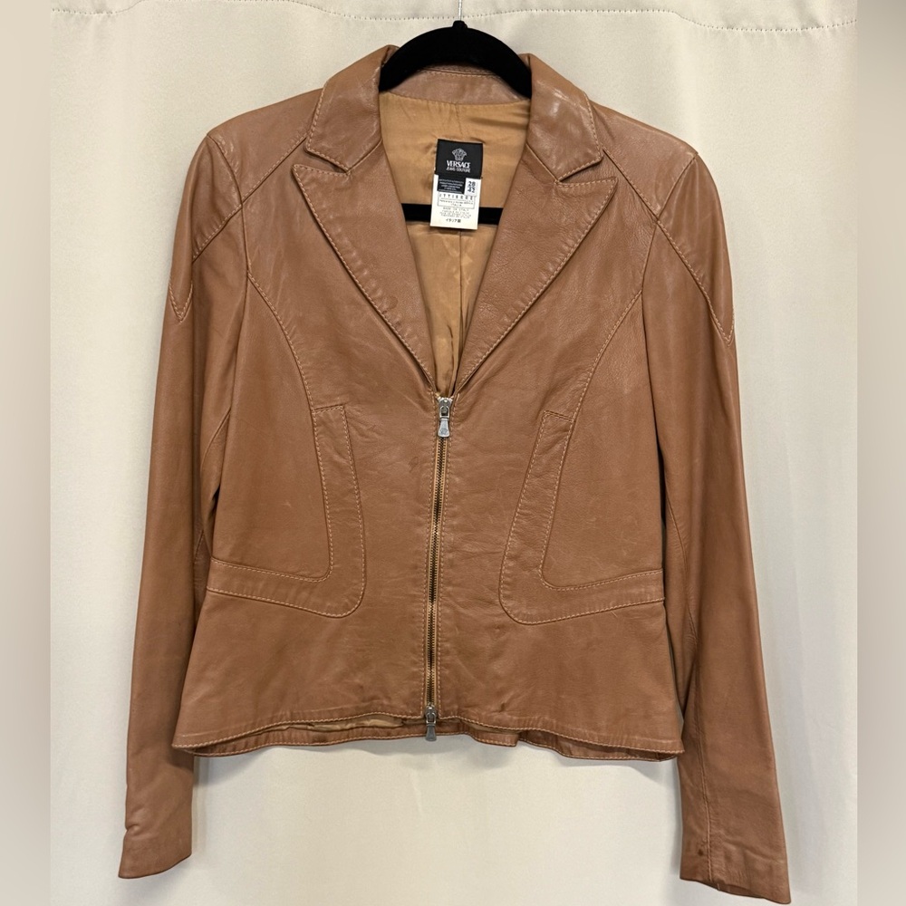 Versace Jeans Couture Brown Leather Jacket
